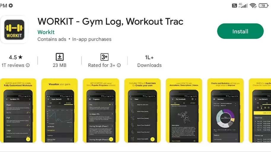 Workit - 10 best exercise and workout apps for android